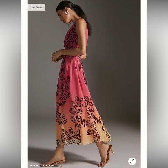 NWT ANTHROPOLOGIE Verb by Pallavi Singhee V-Neck Ombre Maxi Dress SMALL - Picture 3 of 9